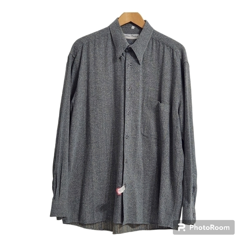 Vintage Klauss Boehler Kollektion Tweed Gray Dress Shirts